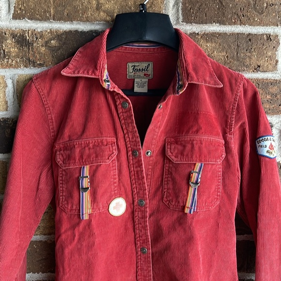 Fossil Jackets & Blazers - FOSSIL Velvet Patched short